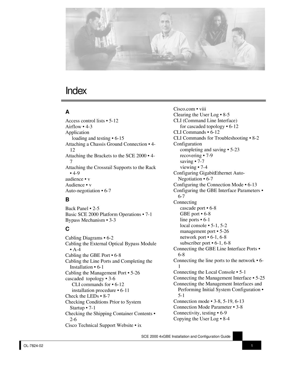 Cisco Systems SCE 2000 4xGBE manual Index 