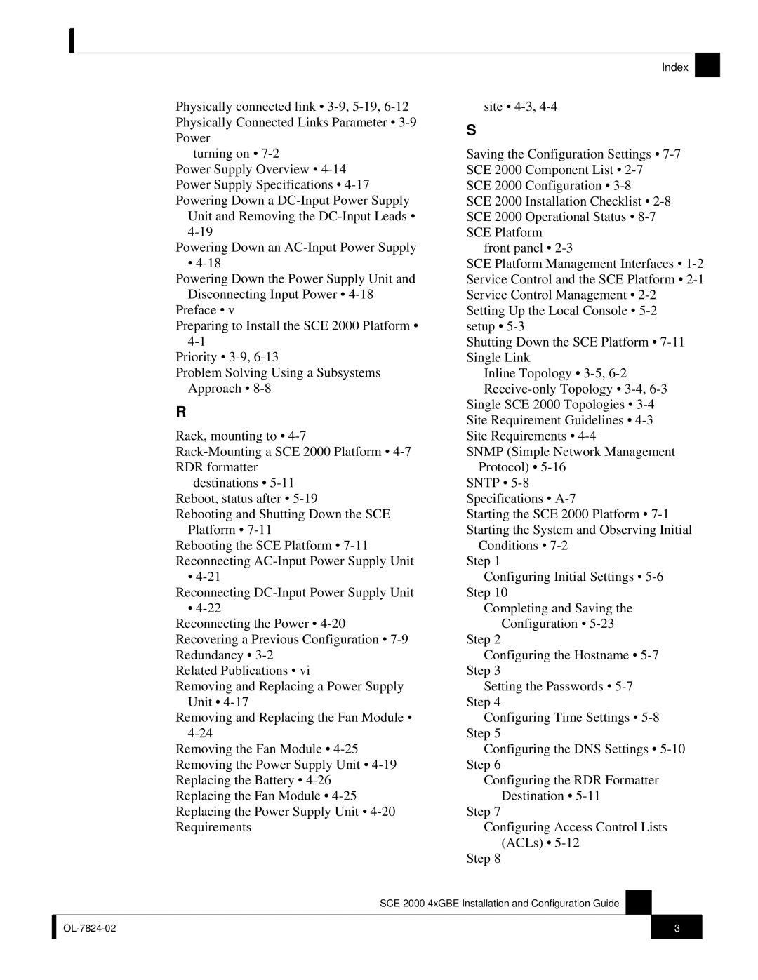 Cisco Systems SCE 2000 4xGBE manual Index 