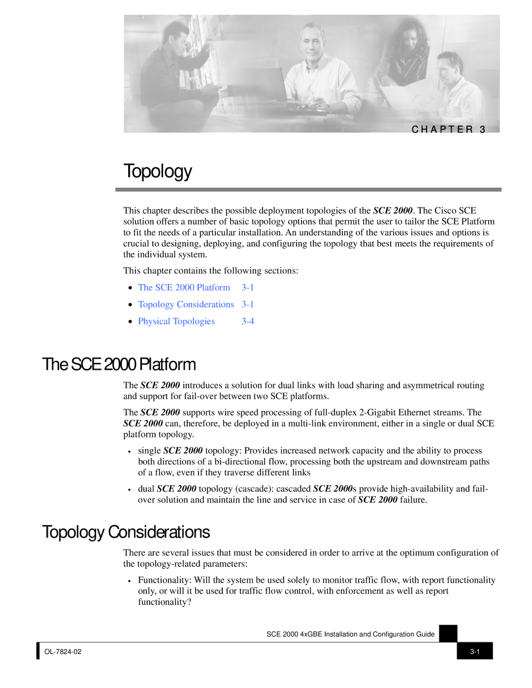 Cisco Systems SCE 2000 4xGBE manual SCE 2000 Platform, Topology Considerations 