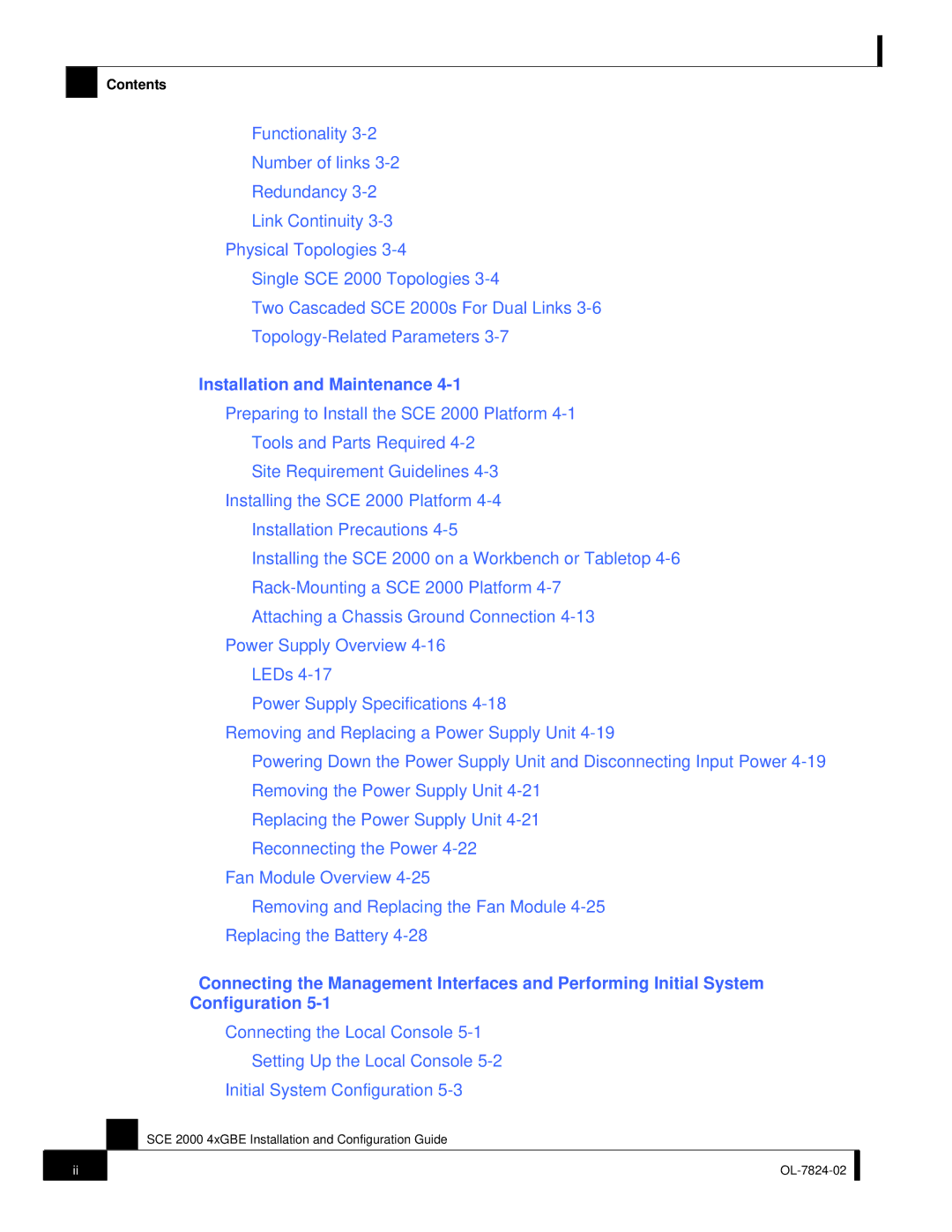 Cisco Systems SCE 2000 4xGBE manual Installation and Maintenance 