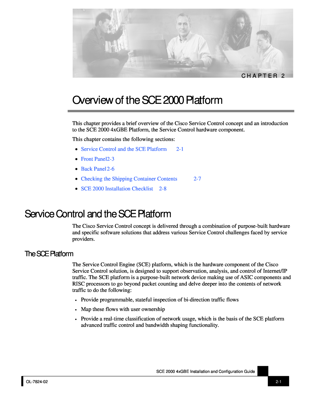 Cisco Systems SCE 2000 4xGBE Overview of the SCE 2000 Platform, Service Control and the SCE Platform, The SCE Platform 
