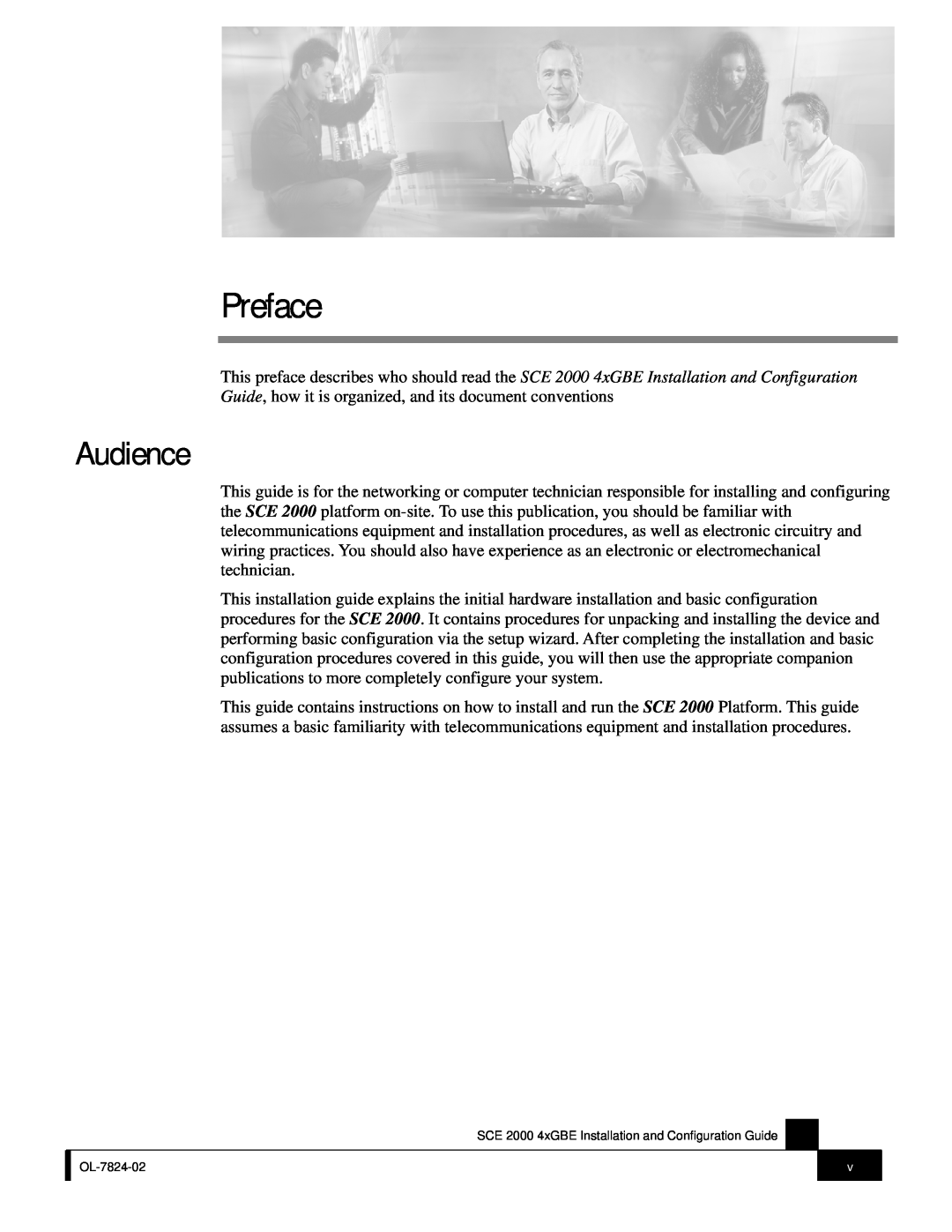 Cisco Systems SCE 2000 4xGBE manual Preface, Audience 