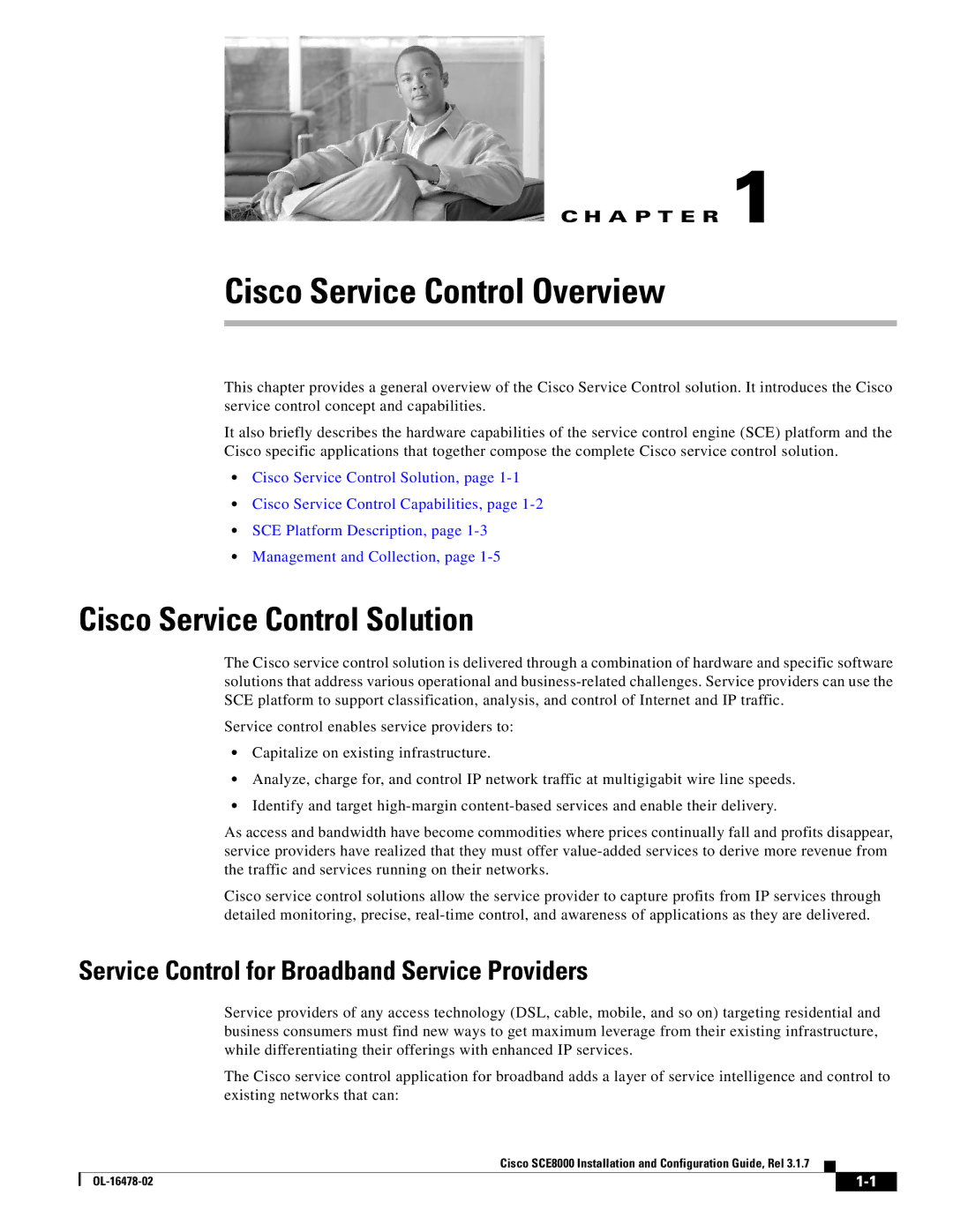 Cisco Systems SCE8000 manual Cisco Service Control Solution, Service Control for Broadband Service Providers 