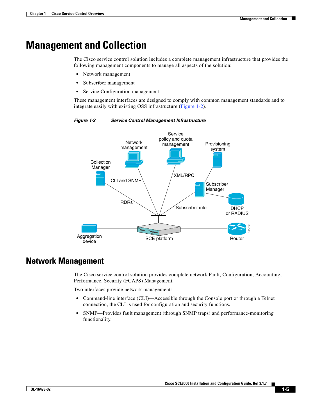 Cisco Systems SCE8000 manual Management and Collection, Network Management 