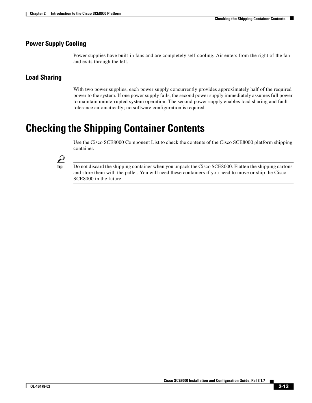 Cisco Systems SCE8000 manual Checking the Shipping Container Contents 