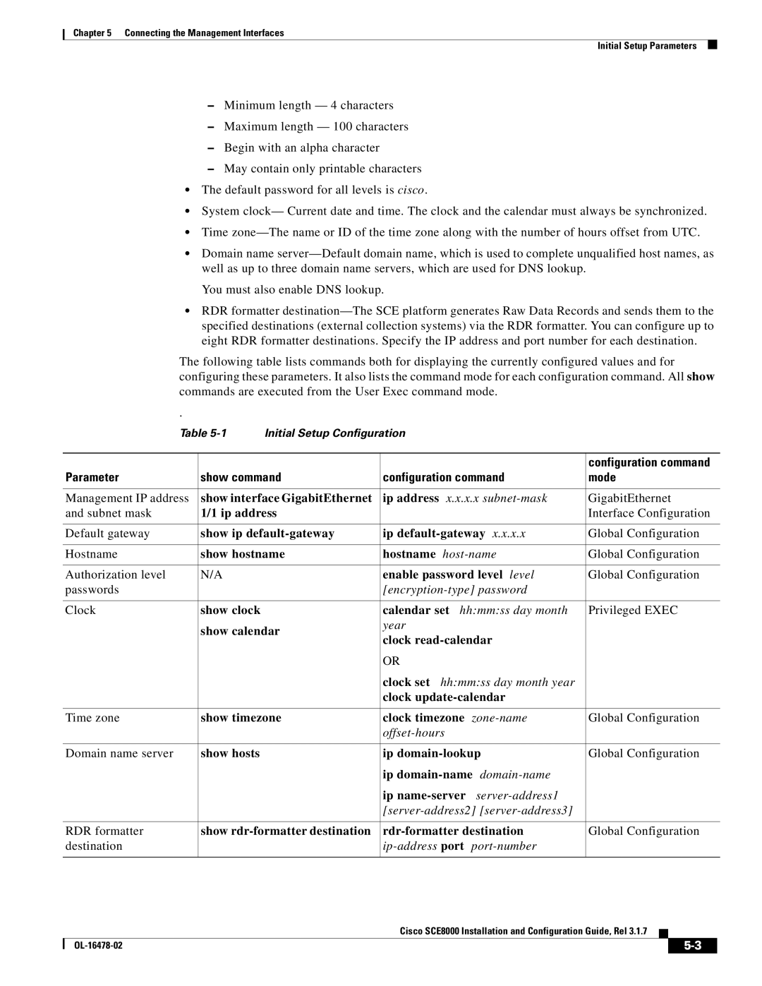 Cisco Systems SCE8000 manual Parameter Show command Configuration command Mode 