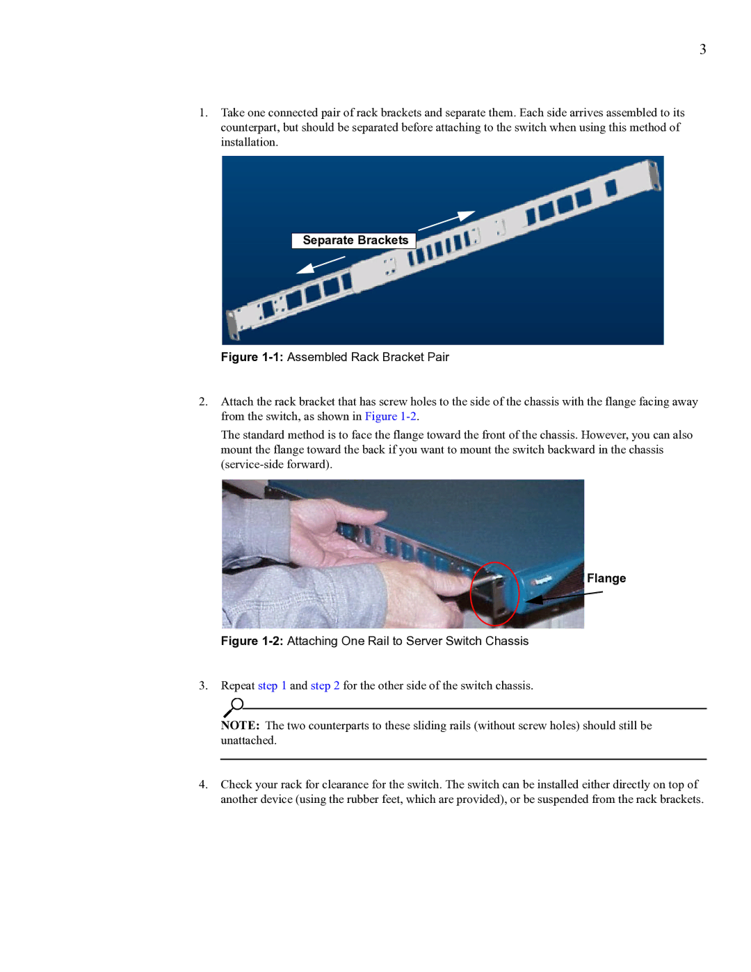 Cisco Systems SFS 3001 quick start Separate Brackets 