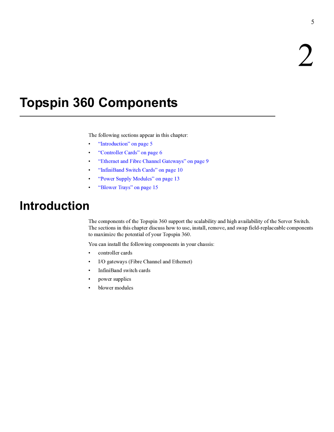 Cisco Systems SFS 3012 manual Topspin 360 Components, Introduction 