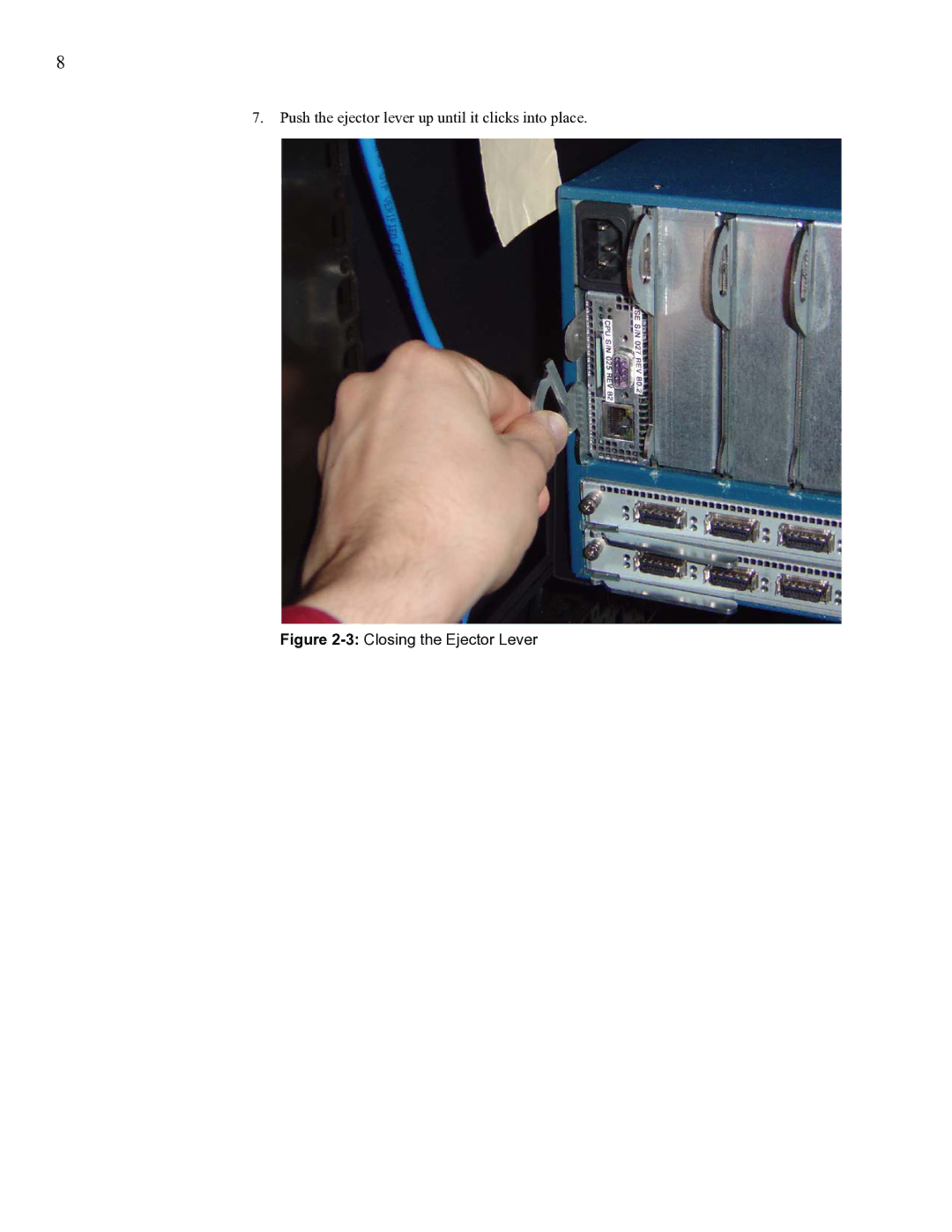 Cisco Systems SFS 3012 manual 3Closing the Ejector Lever 