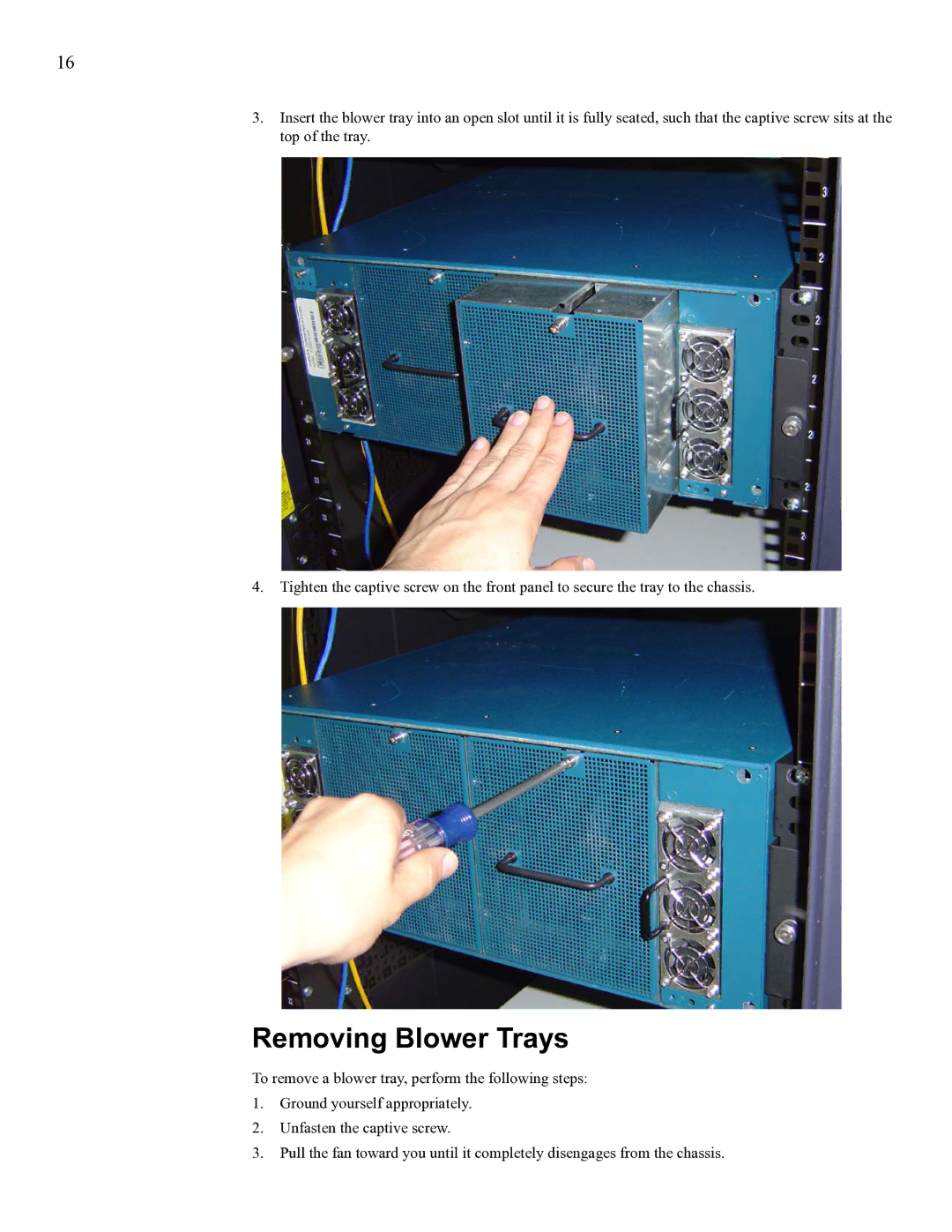 Cisco Systems SFS 3012 manual Removing Blower Trays 