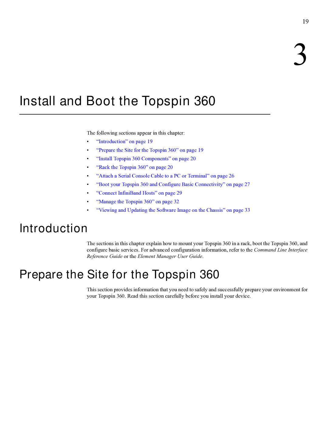 Cisco Systems SFS 3012 manual Install and Boot the Topspin, Prepare the Site for the Topspin 