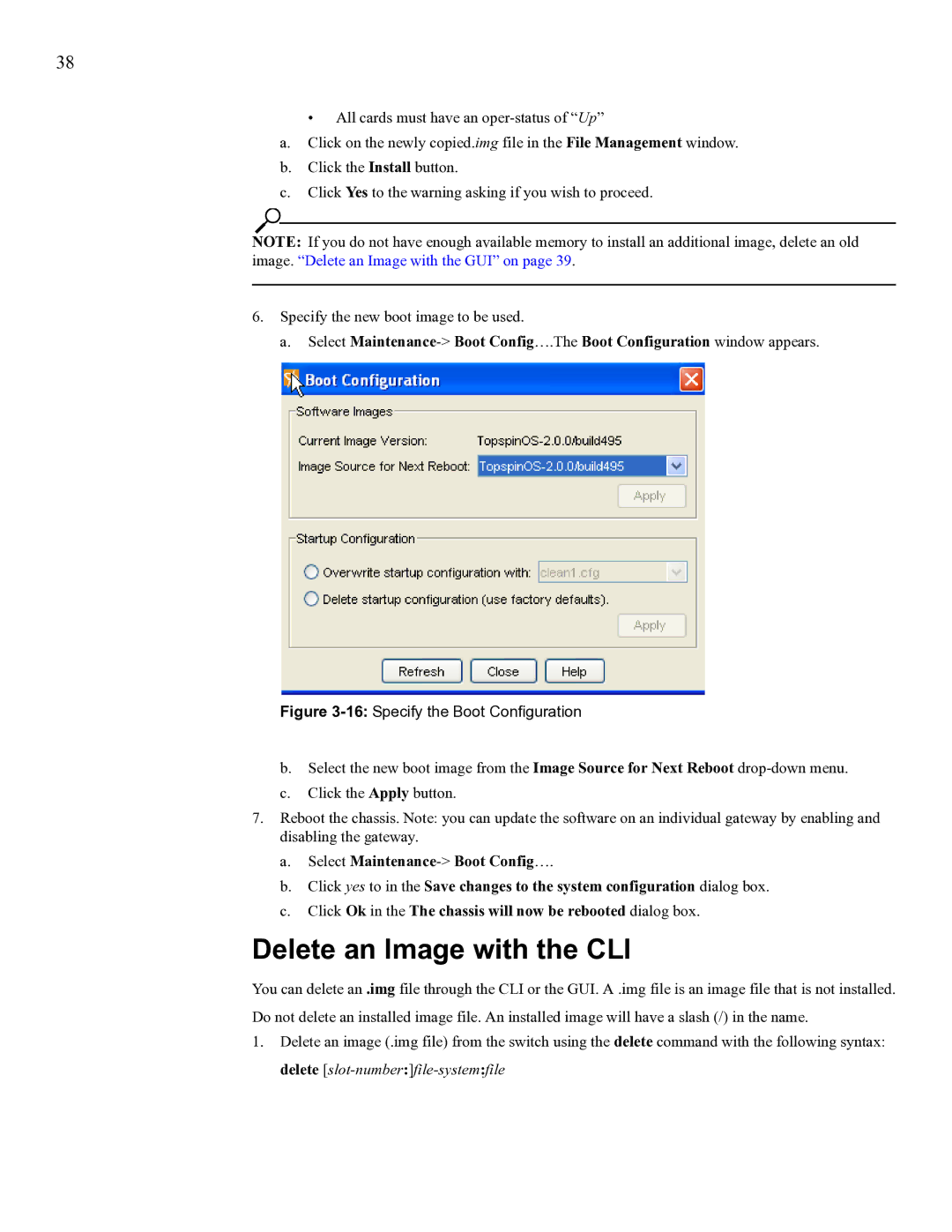 Cisco Systems SFS 3012 manual Delete an Image with the CLI, 16Specify the Boot Configuration 