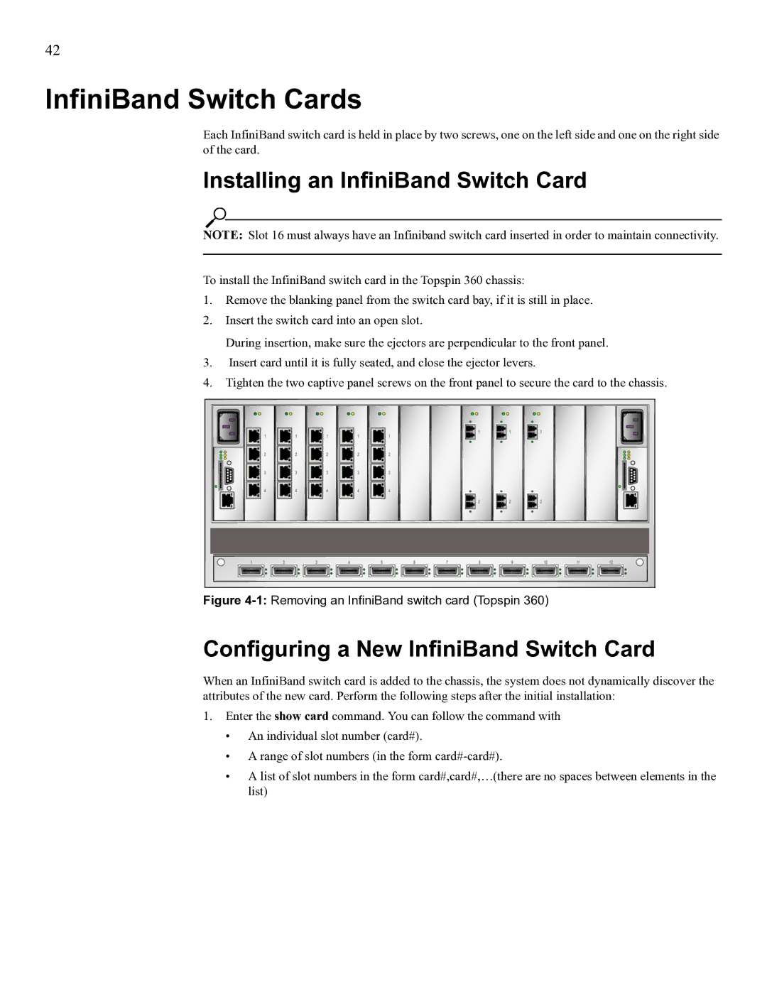 Cisco Systems SFS 3012 manual Installing an InfiniBand Switch Card, Configuring a New InfiniBand Switch Card 