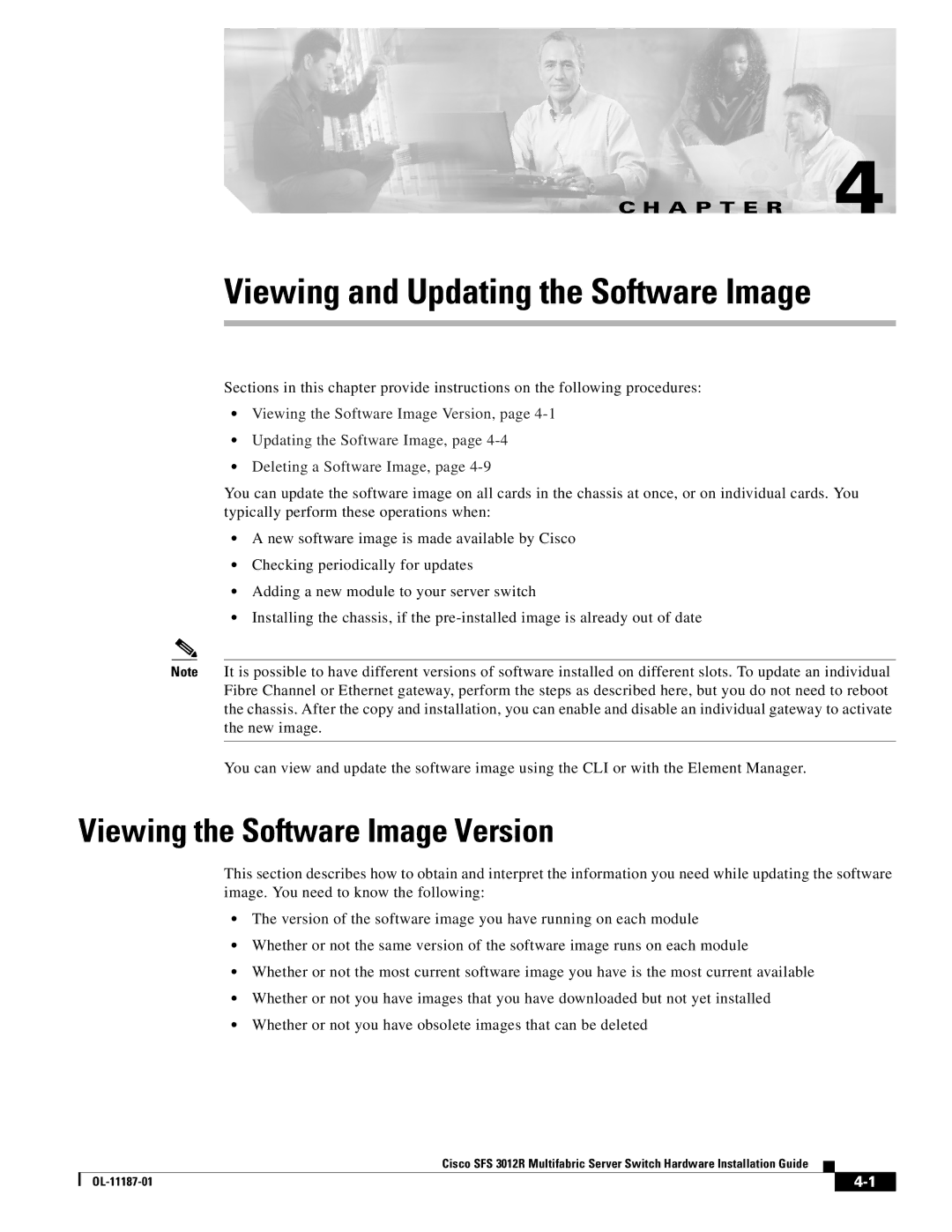 Cisco Systems SFS 3012R manual Viewing and Updating the Software Image, Viewing the Software Image Version 