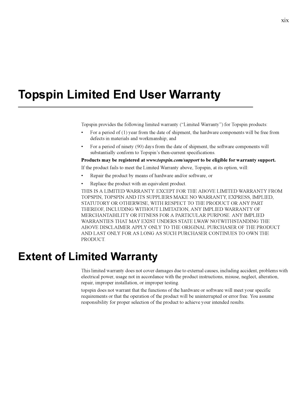 Cisco Systems SFS 7000 quick start Topspin Limited End User Warranty, Extent of Limited Warranty 