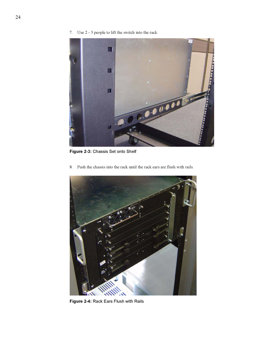 Cisco Systems SFS 7008 manual 3Chassis Set onto Shelf 