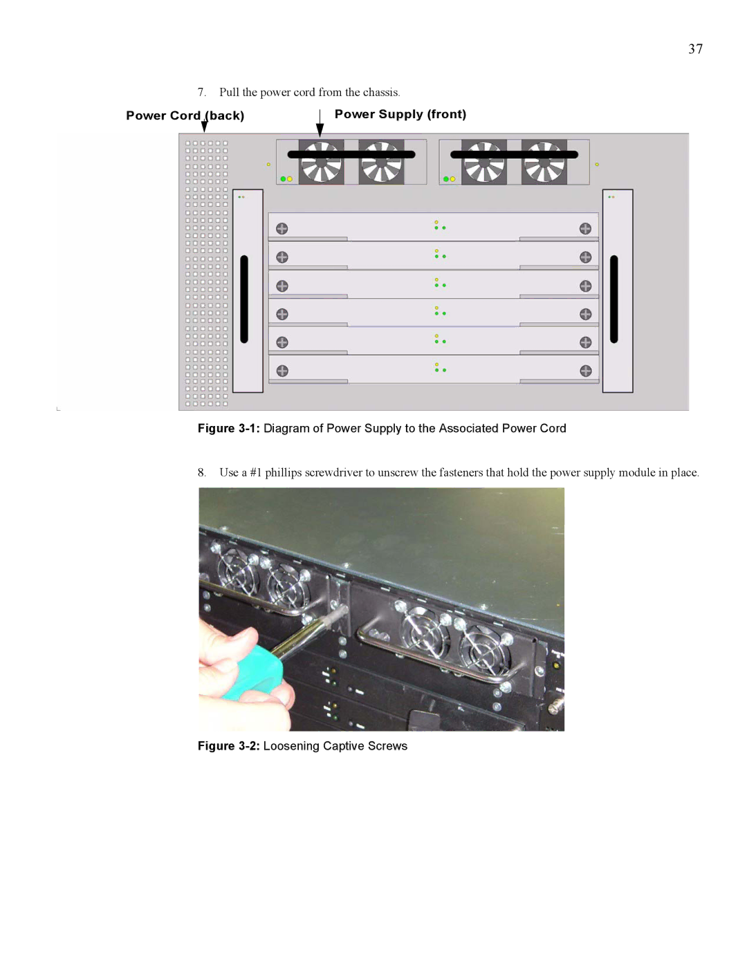 Cisco Systems SFS 7008 manual Power Cord back Power Supply front 