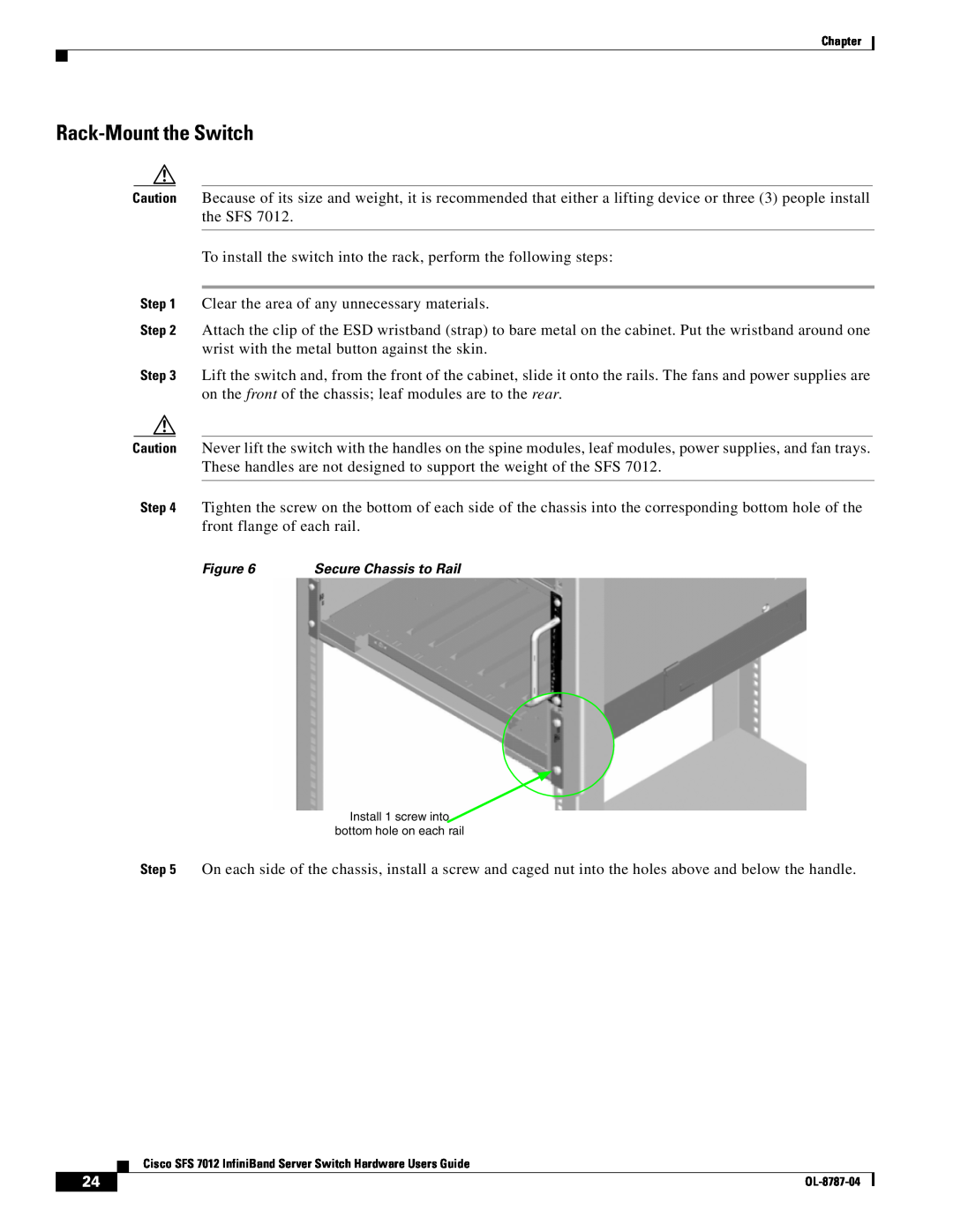 Cisco Systems SFS 7012 manual Rack-Mount the Switch 
