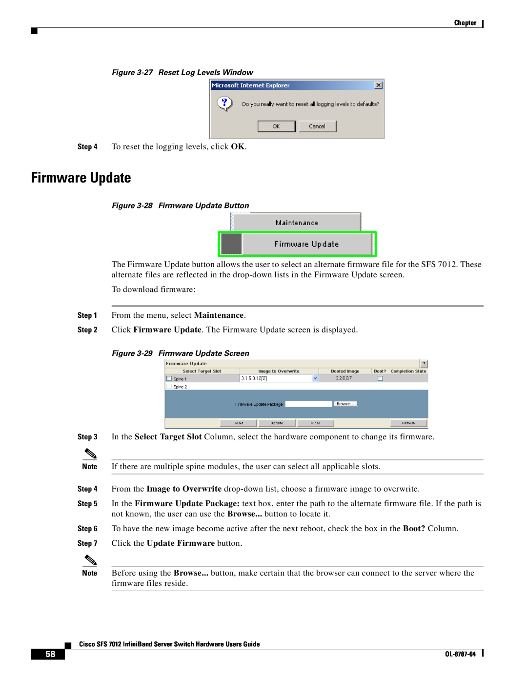 Cisco Systems SFS 7012 manual Firmware Update 