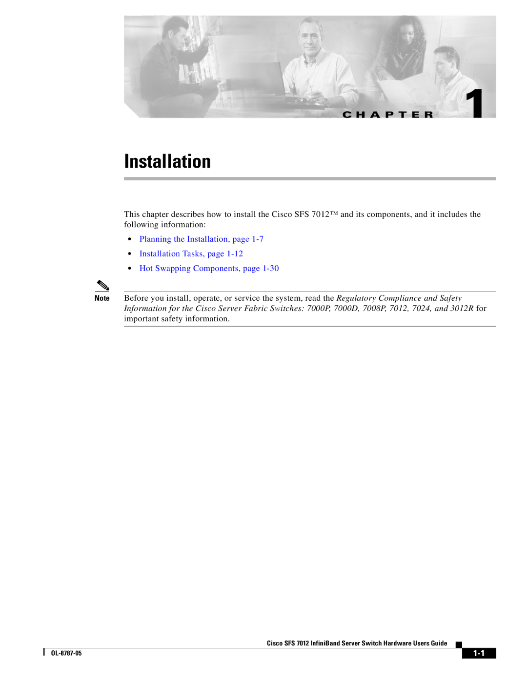 Cisco Systems SFS 7012 manual Installation, A P T E R 