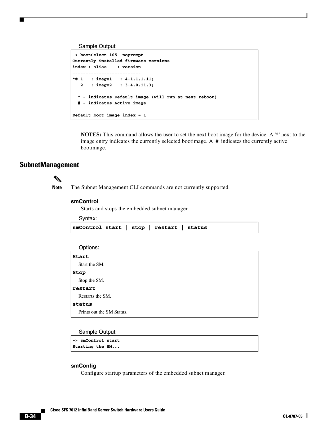 Cisco Systems SFS 7012 manual SubnetManagement, SmControl, SmConfig 