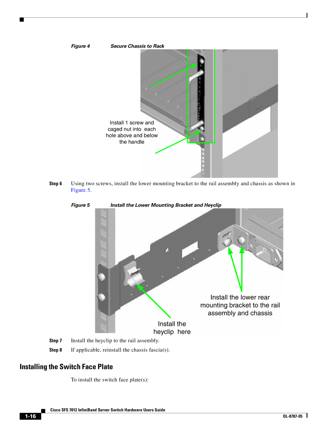 Cisco Systems SFS 7012 manual Installing the Switch Face Plate 