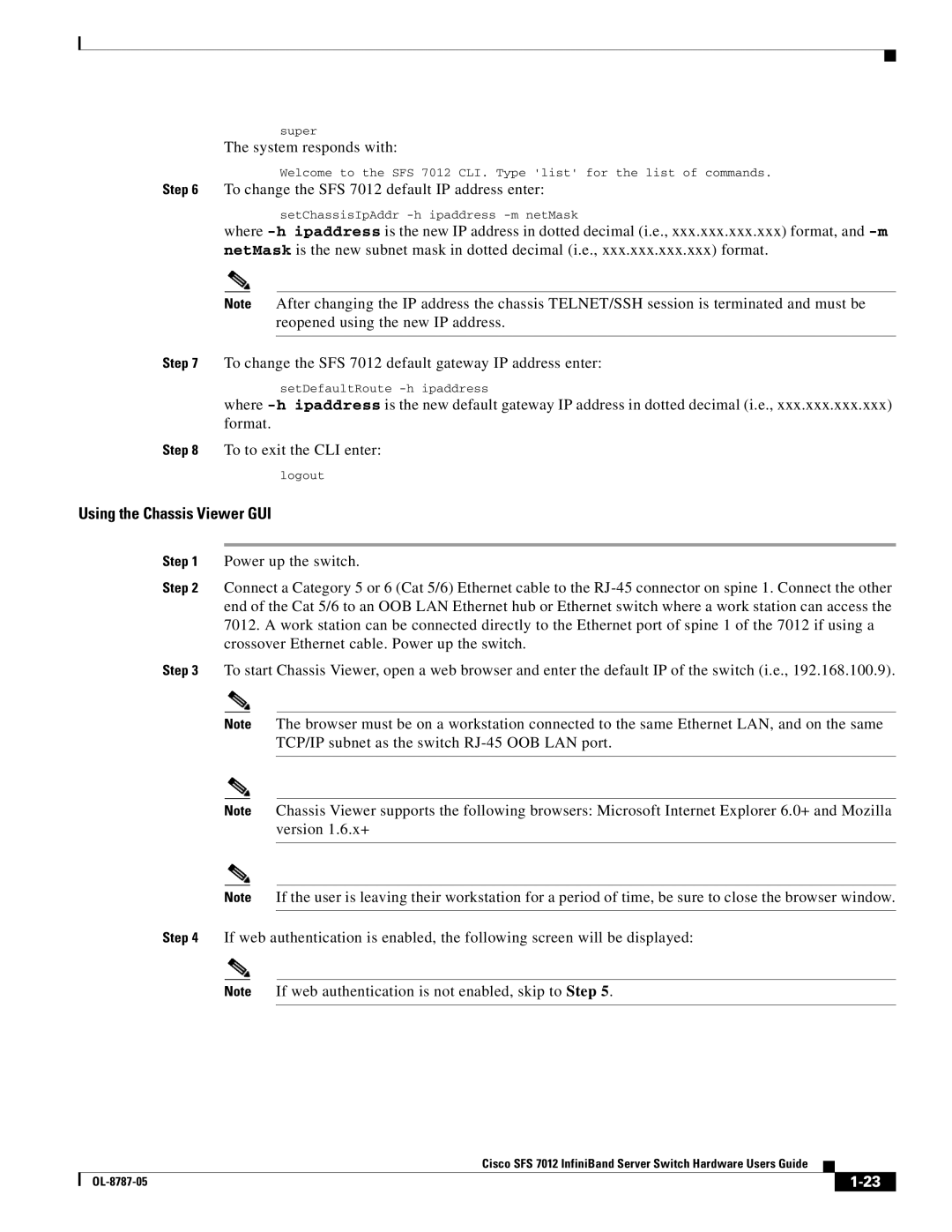 Cisco Systems SFS 7012 manual Using the Chassis Viewer GUI 