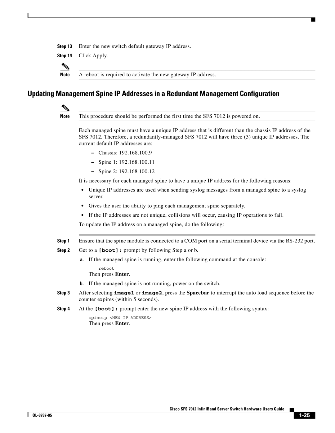 Cisco Systems SFS 7012 manual Enter the new switch default gateway IP address Click Apply 