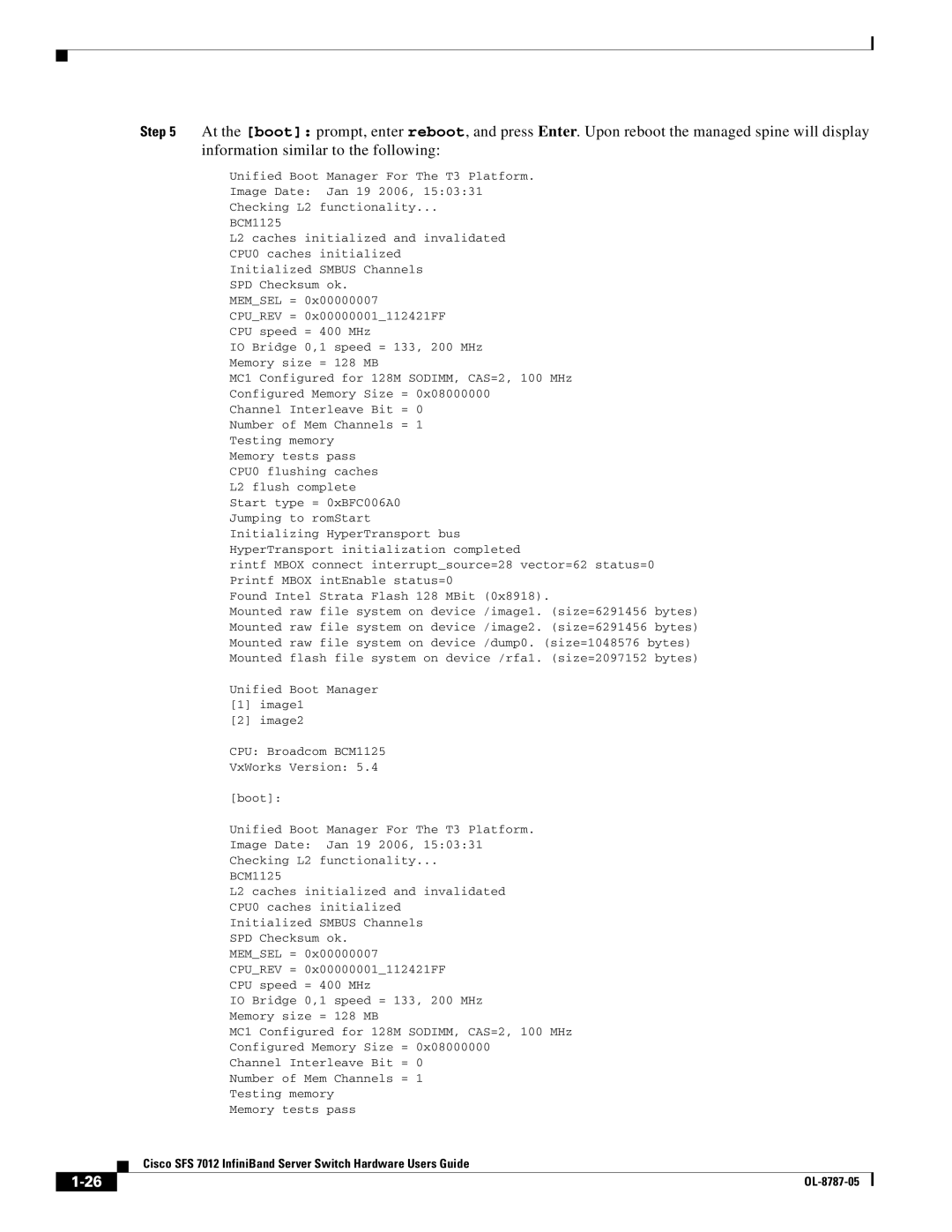 Cisco Systems SFS 7012 manual Information similar to the following 