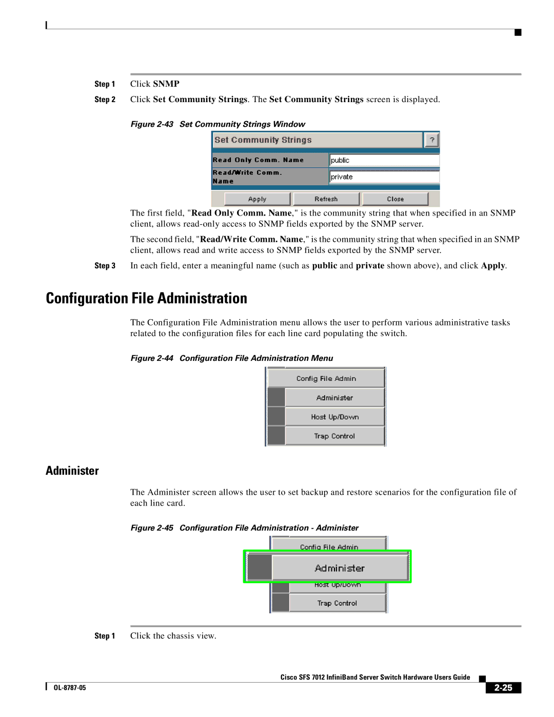 Cisco Systems SFS 7012 manual Configuration File Administration, Administer 