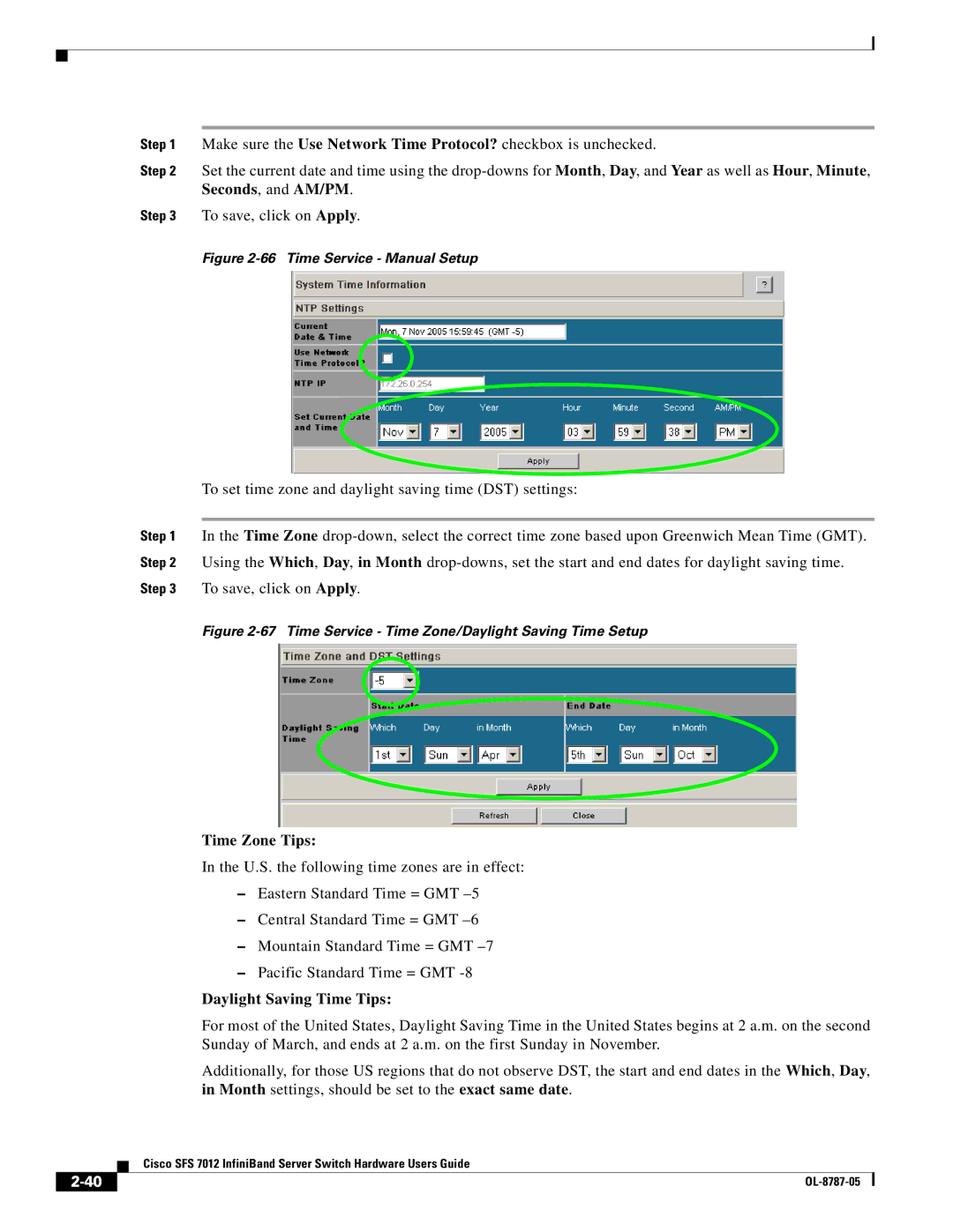 Cisco Systems SFS 7012 manual Time Zone Tips, Daylight Saving Time Tips 