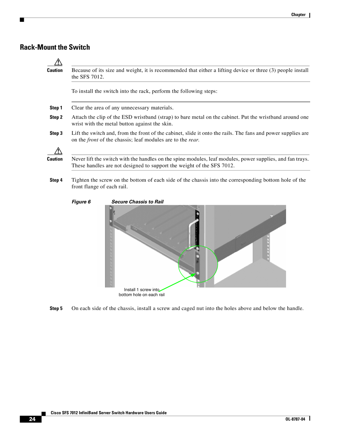 Cisco Systems SFS 7012 manual Rack-Mount the Switch 