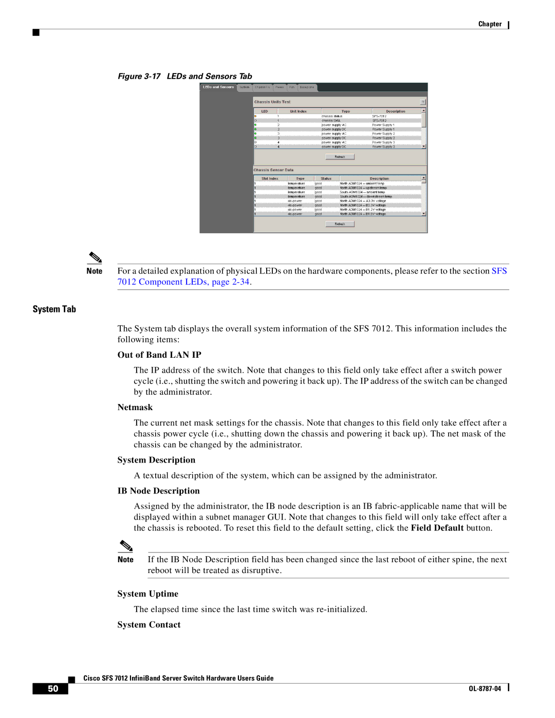 Cisco Systems SFS 7012 manual System Tab 