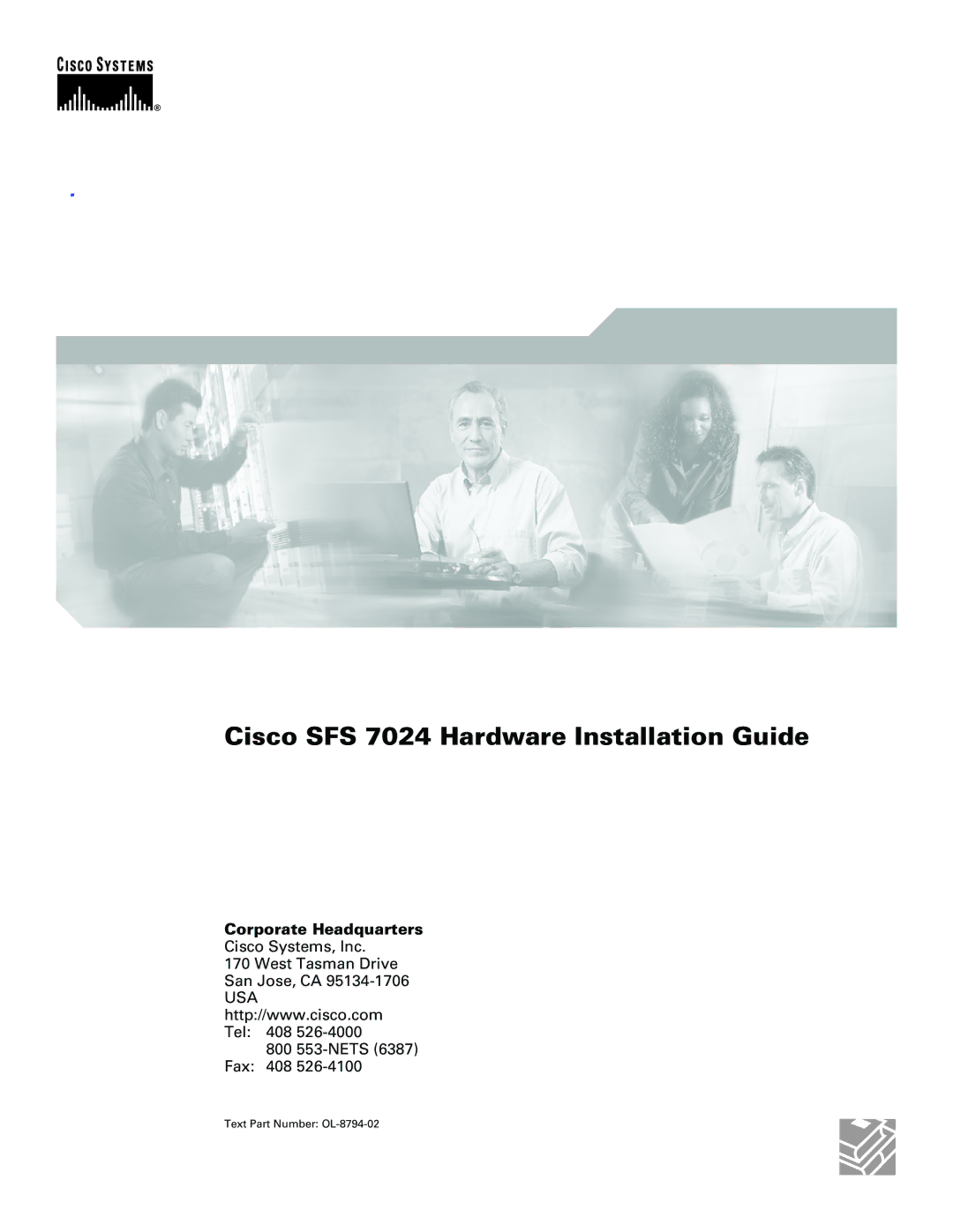 Cisco Systems manual Cisco SFS 7024 Hardware Installation Guide 