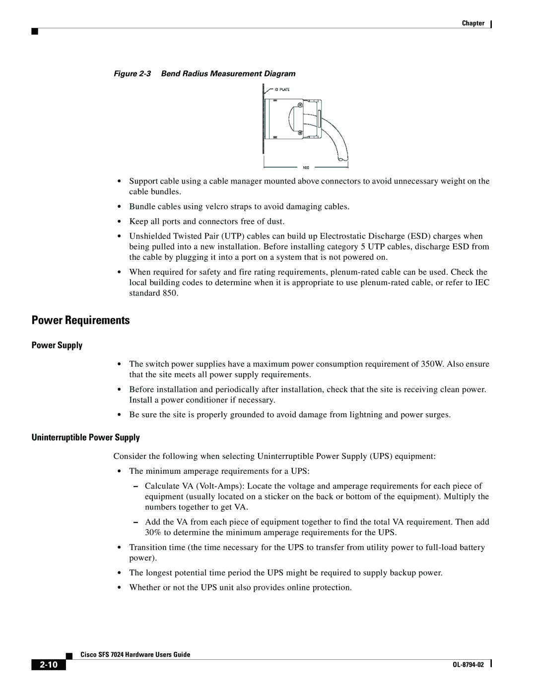 Cisco Systems SFS 7024 manual Power Requirements, Uninterruptible Power Supply 