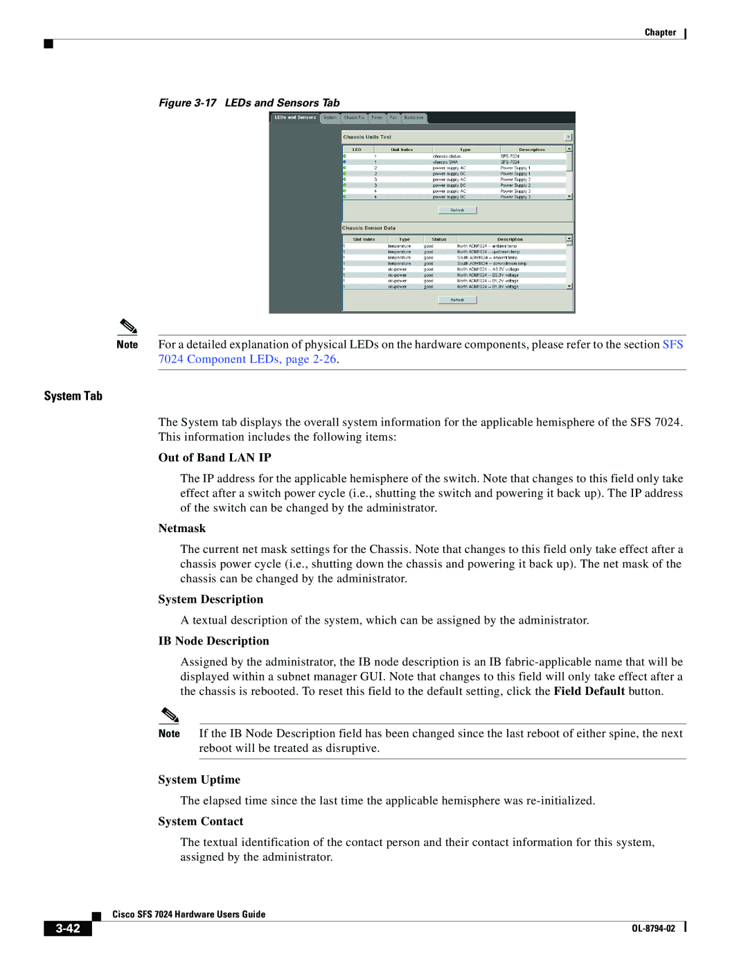 Cisco Systems SFS 7024 manual System Tab 