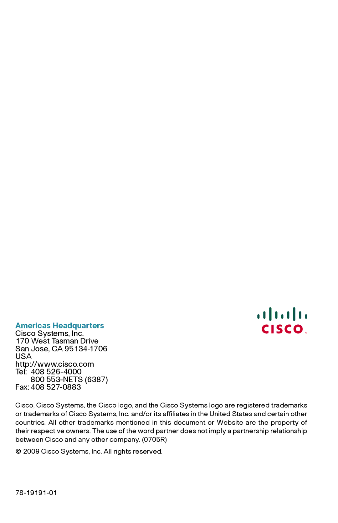 Cisco Systems SG100D08PNA quick start Americas Headquarters 