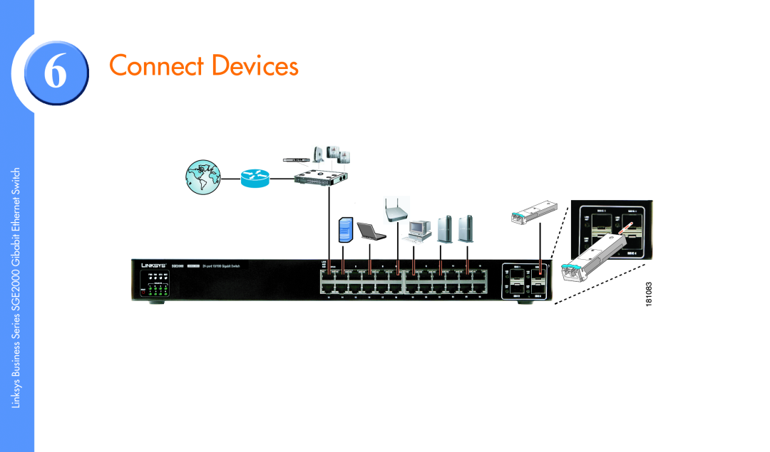 Cisco Systems manual Connect Devices, Linksys Business Series SGE2000 Gibabit Ethernet Switch 