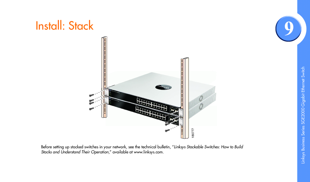 Cisco Systems SGE2000 manual Install Stack 