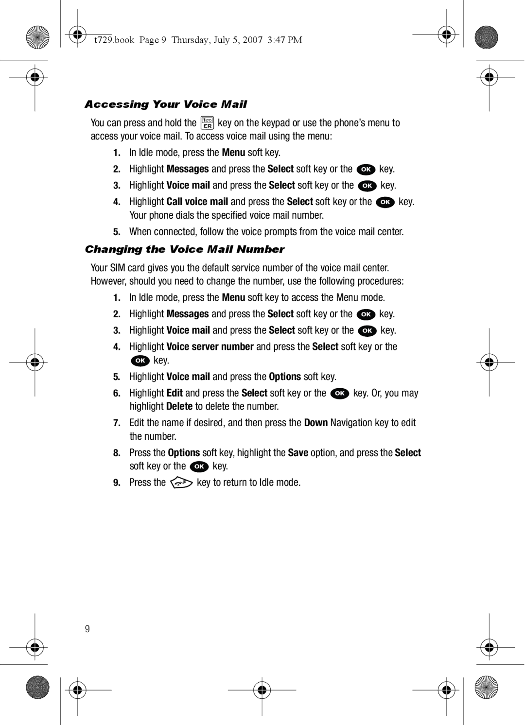 Cisco Systems SGH-Blast Series manual Accessing Your Voice Mail, Changing the Voice Mail Number 