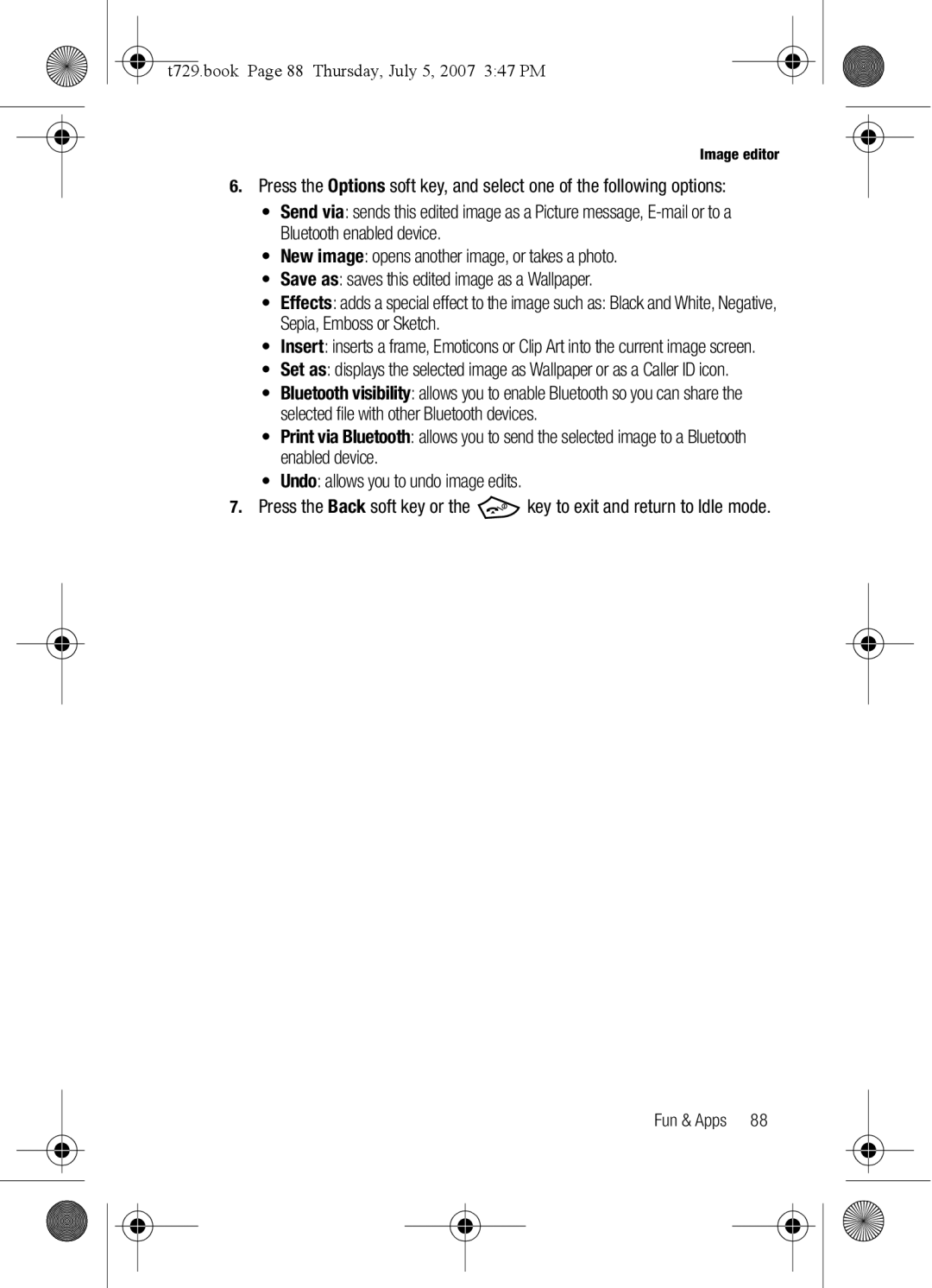 Cisco Systems SGH-Blast Series manual T729.book Page 88 Thursday, July 5, 2007 347 PM 