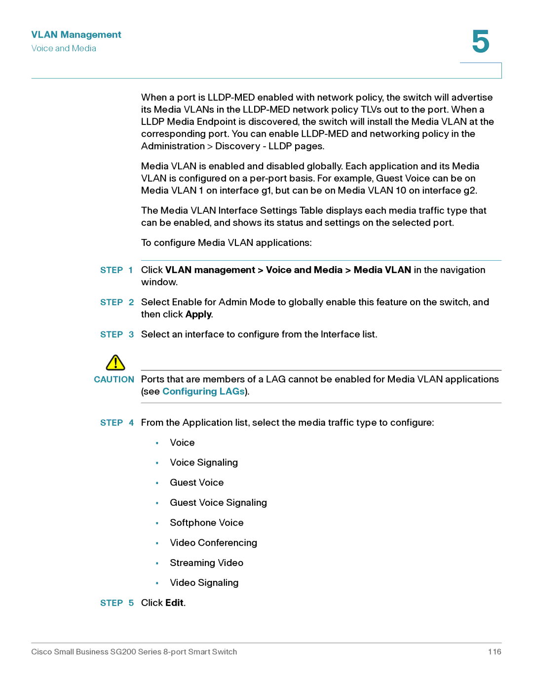 Cisco Systems SLM2008PTNA manual Click Edit 