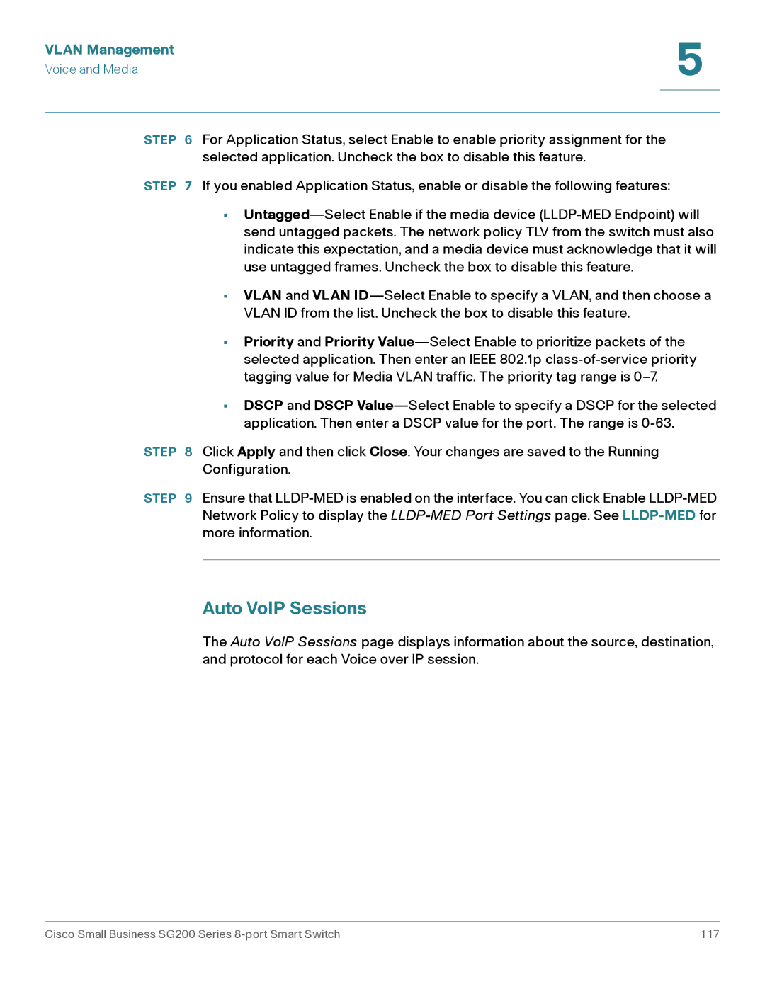 Cisco Systems SLM2008PTNA manual Auto VoIP Sessions 