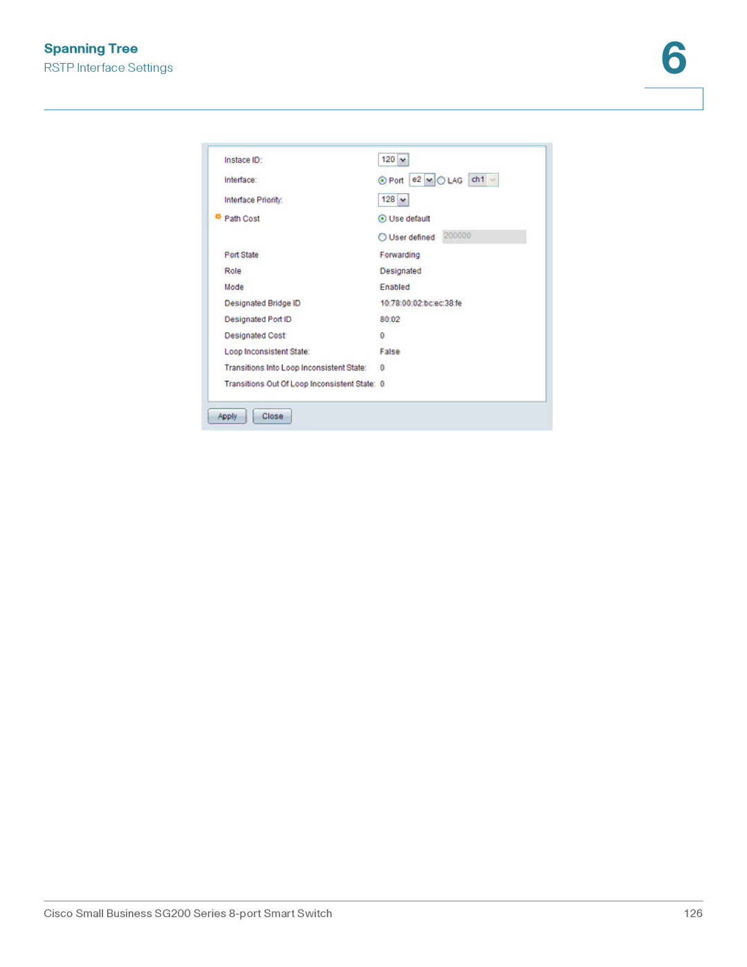 Cisco Systems SLM2008PTNA manual Cisco Small Business SG200 Series 8-port Smart Switch 126 