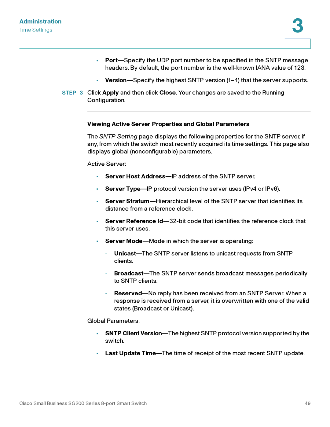 Cisco Systems SLM2008PTNA manual Viewing Active Server Properties and Global Parameters 