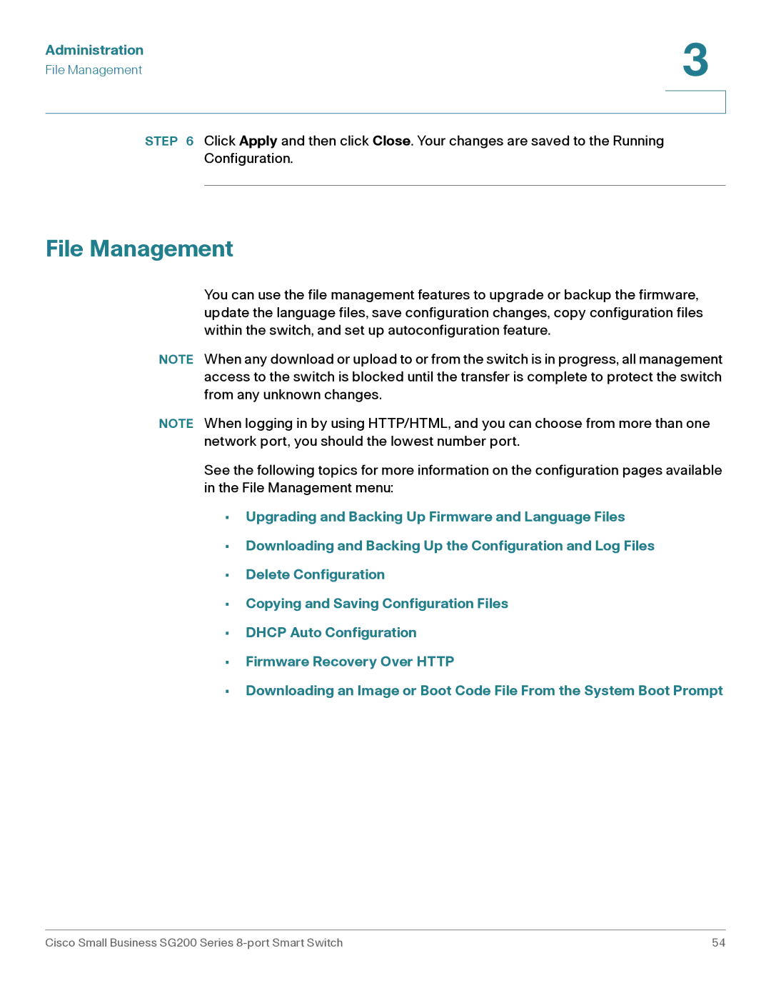 Cisco Systems SLM2008PTNA manual File Management 