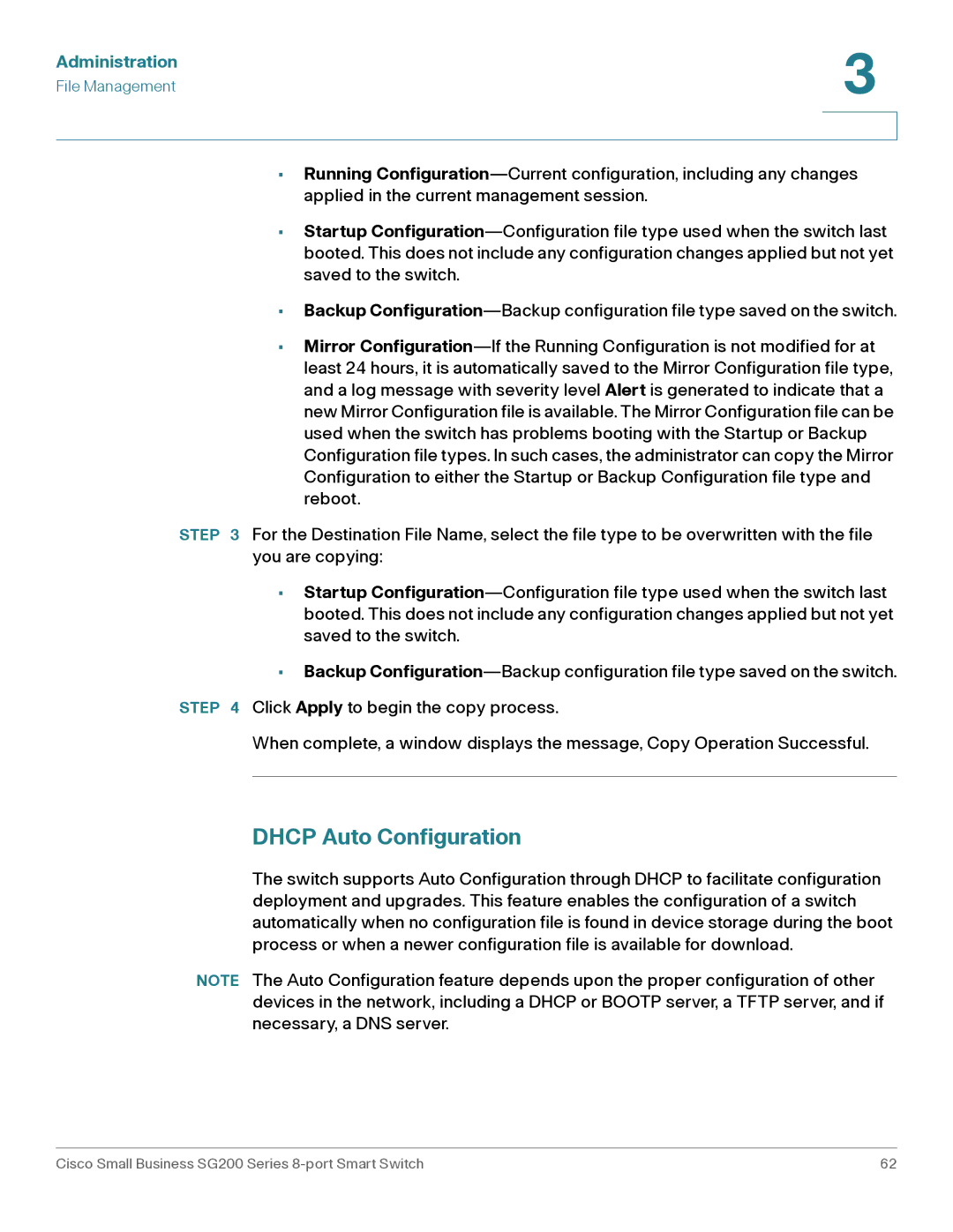 Cisco Systems SLM2008PTNA manual Dhcp Auto Configuration 