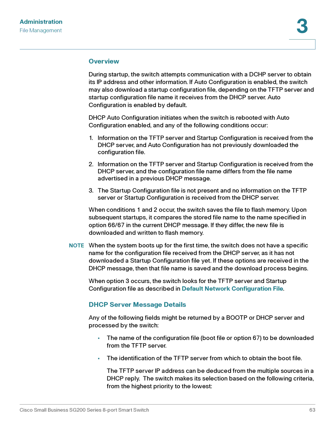 Cisco Systems SLM2008PTNA manual Overview, Dhcp Server Message Details 