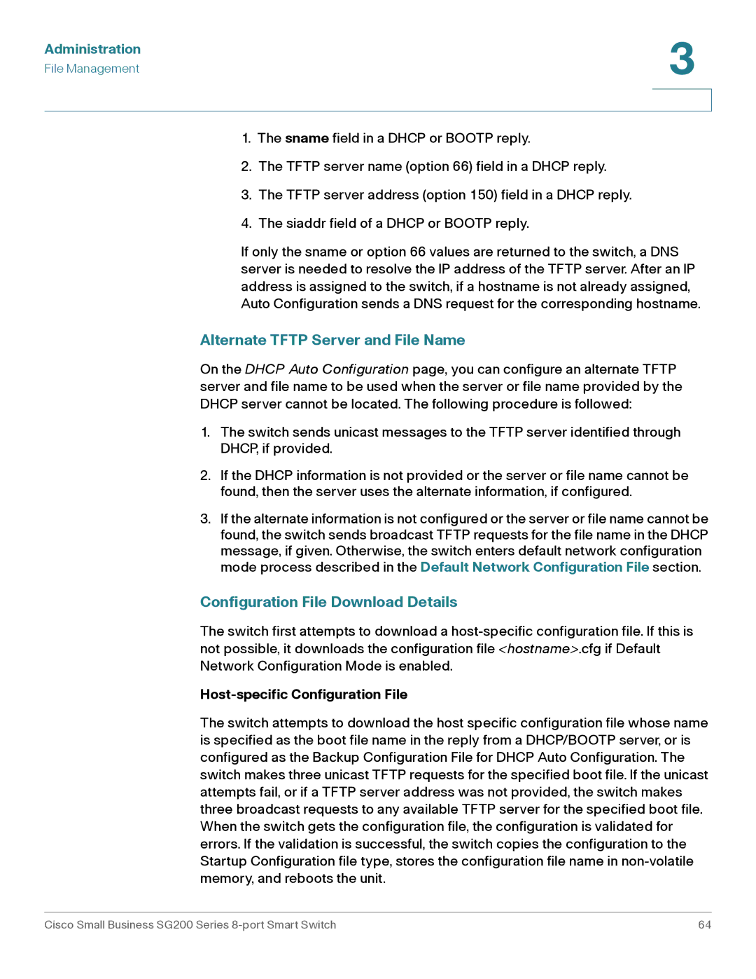 Cisco Systems SLM2008PTNA manual Alternate Tftp Server and File Name, Configuration File Download Details 