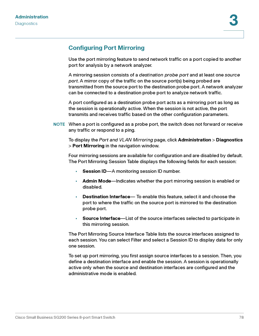 Cisco Systems SLM2008PTNA manual Configuring Port Mirroring 